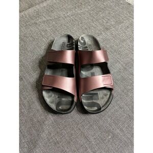 ECCO Cozmo W Rose Dust Adjustable Leather Slide Sandals Women's Size EU 39 US 8